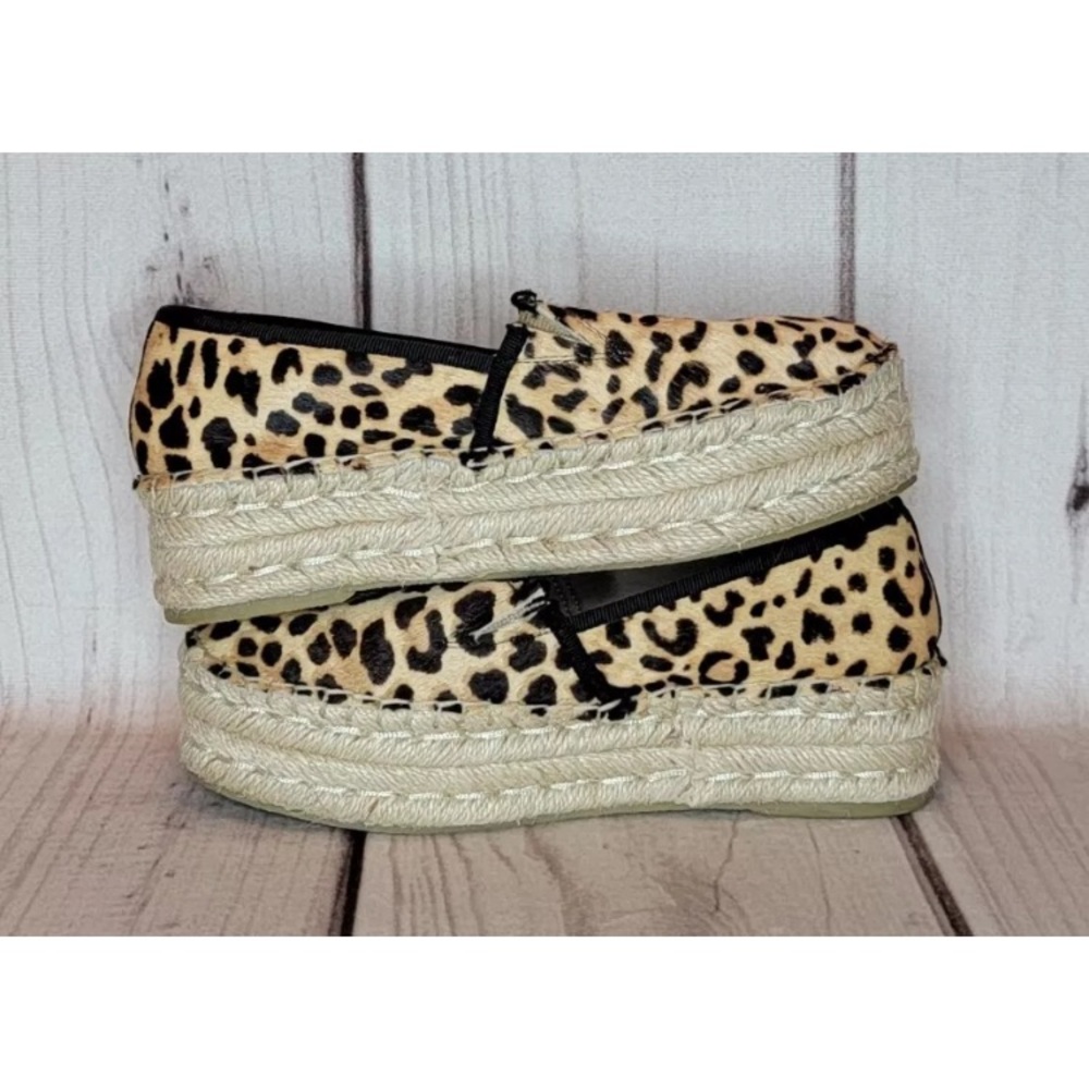 Steve Madden Alexia Leopard Cow Hair Platform Wedge Espadrille Women’s Size 5.5 - Picture 8 of 14